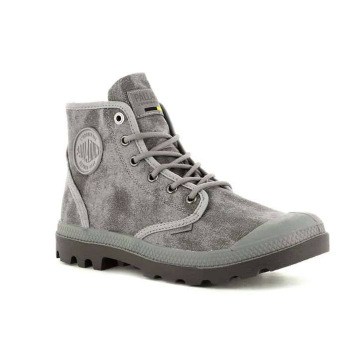 Bottes Palladium Pampa Hi WAX Femme Grise | FR FIO892Z